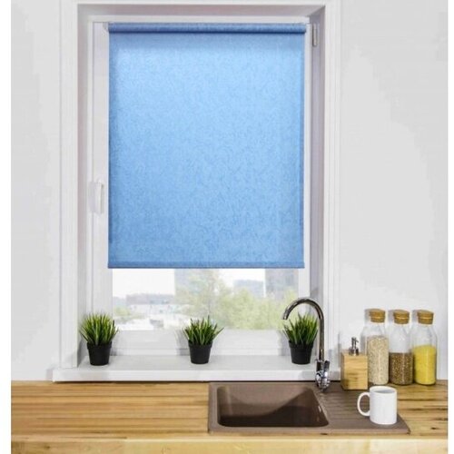 Рулонная штора LM Decor Жаккард 66-06 голубой 150х170