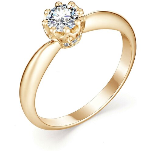 фото Алькор кольцо с 7 бриллиантами из красного золота 12932-100, размер 17.5