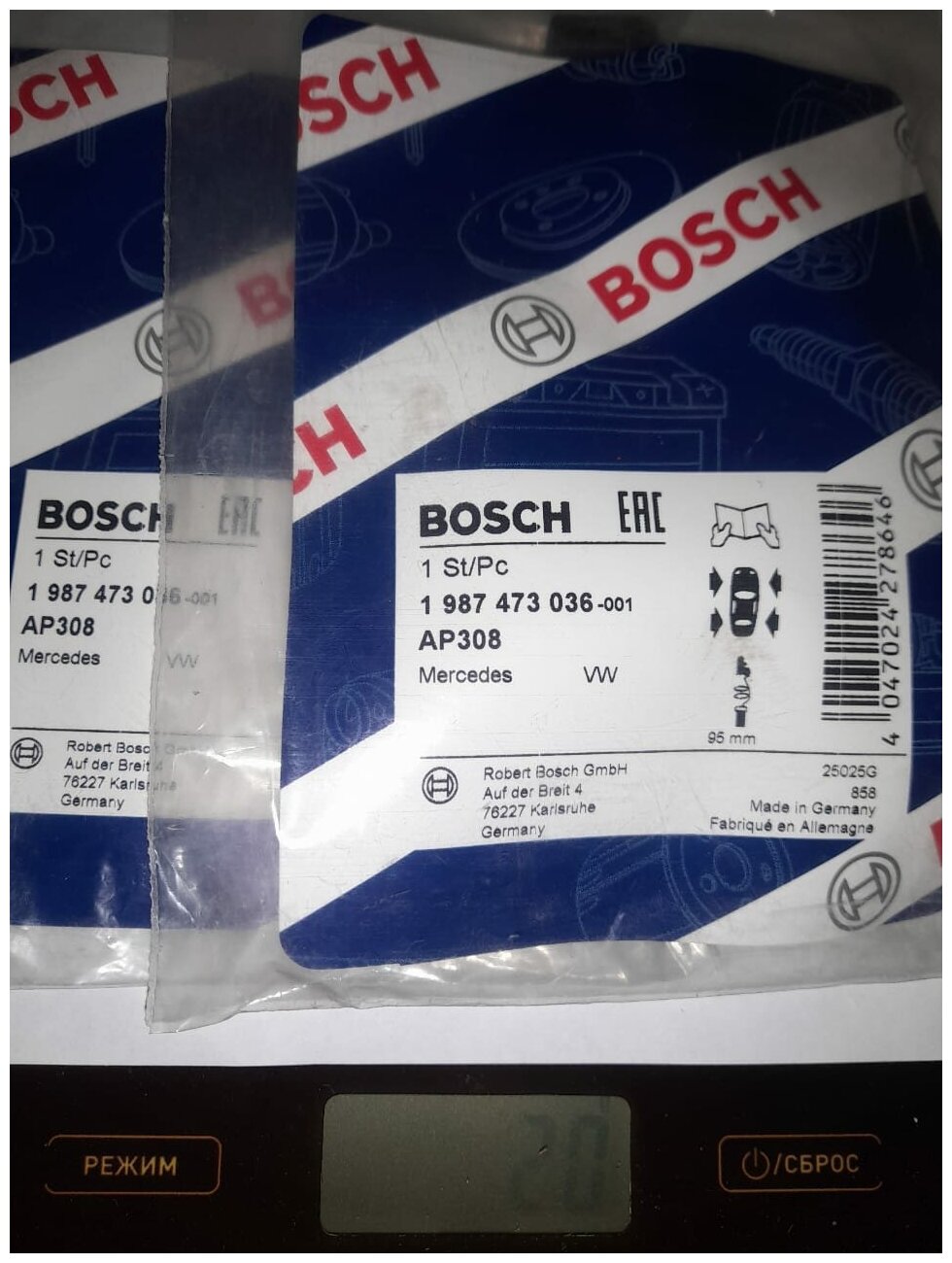 Датчик износа тормозных колодок задний Bosch 1987473036 для Mercedes-Benz Volkswagen
