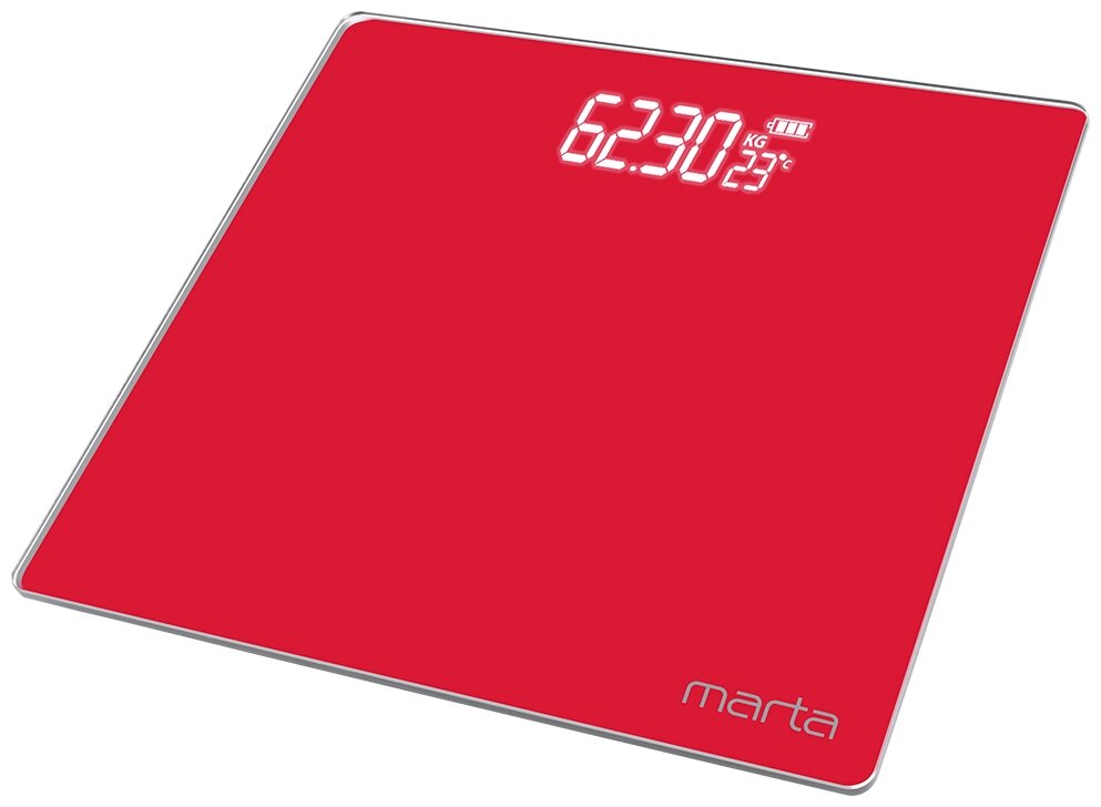 MARTA MT-SC3600 красный рубин весы напольные LED дисплей, встроенный термометр