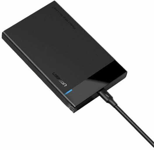 Бокс для накопителей UGREEN US221 50743; вход: USB-C 3.1 GEN2; выход: 2.5' SATA 3.0; 6 Гбит/с