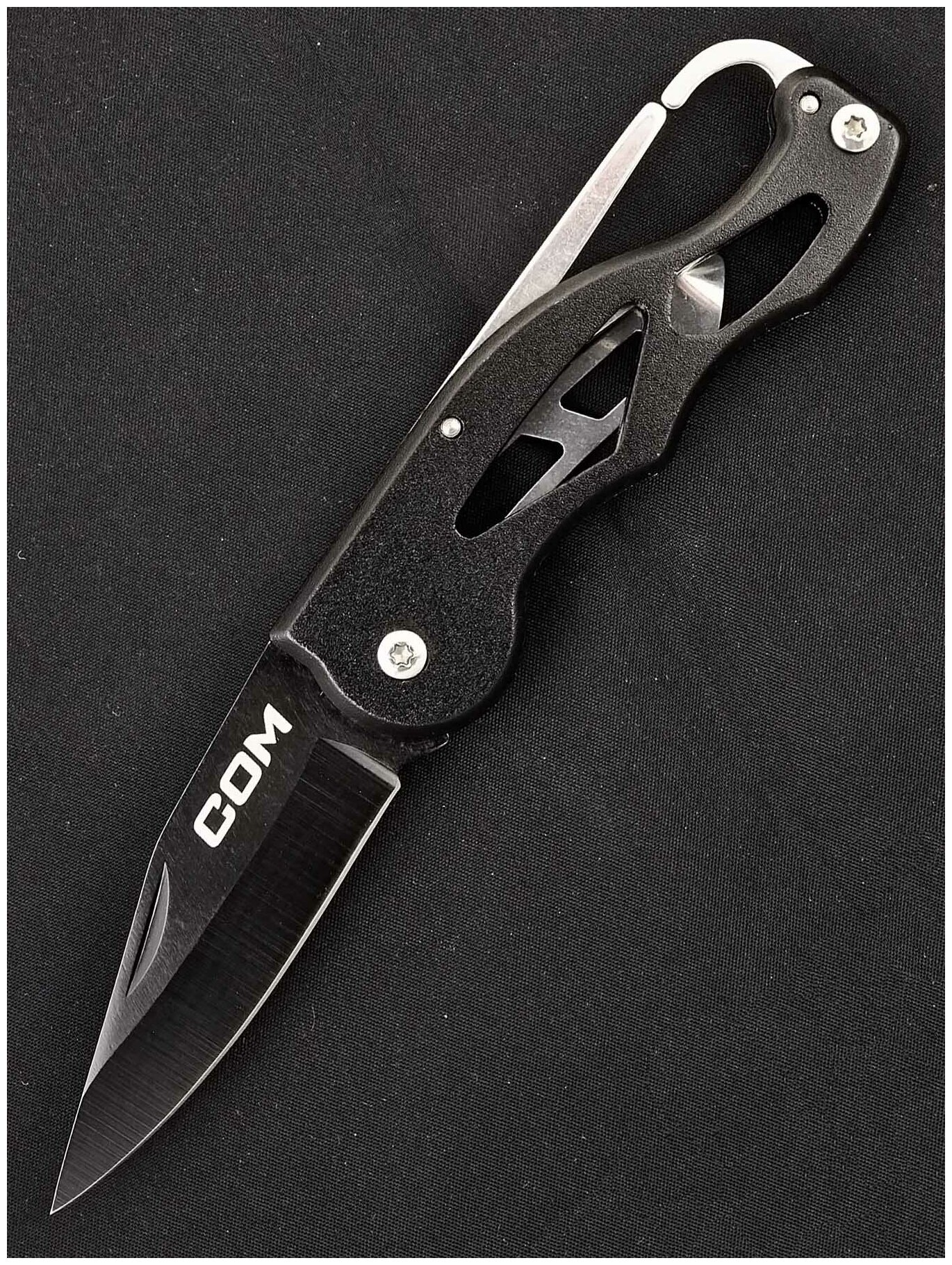Нож маленький с карабином складной Ножемир Чёткий расклад СОМ C-250