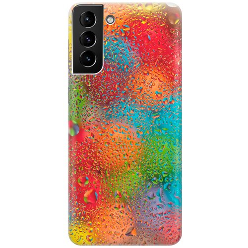 ультратонкий силиконовый чехол накладка для samsung galaxy m31 с принтом капли и разноцветные шары Ультратонкий силиконовый чехол-накладка для Samsung Galaxy S21 Plus с принтом Капли и разноцветные шары