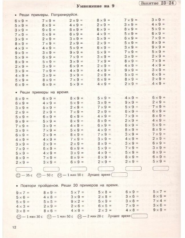 Летние задания по математике. Таблица умножения. 2-3 классы - фото №4