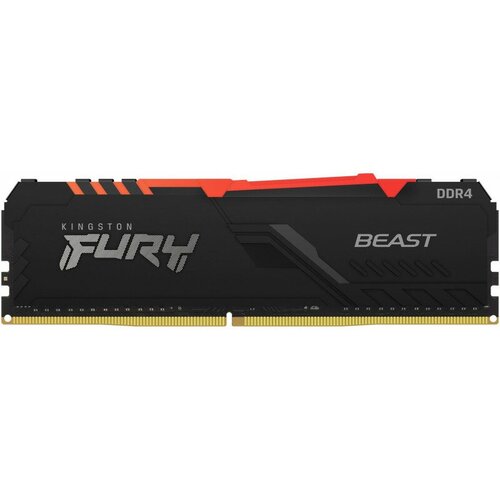 Память DDR4 16GB 3200MHz Kingston KF432C16BB12A16 Fury Beast RGB RTL Gaming PC4-25600 CL16 DIMM 288-pin 135В dual rank с радиатором Ret 564300₽