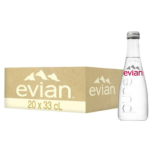 Вода минеральная питьевая Evian (Эвиан) 20 шт по 0,33 л, стекло