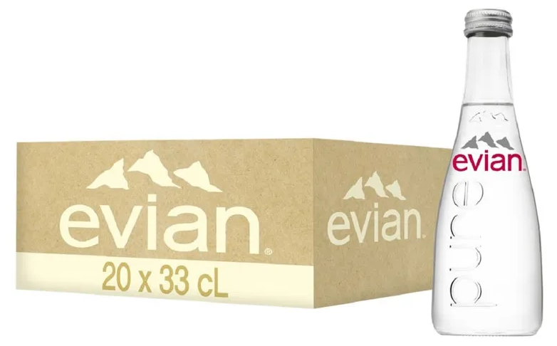 Вода минеральная Evian (Эвиан) 20 шт. по 0,33 л негазированная, стекло