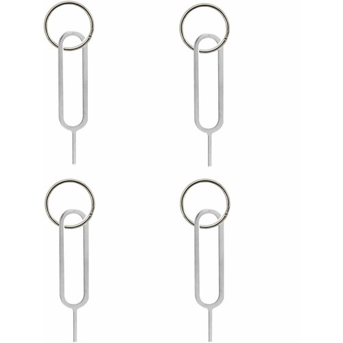 Кольцо для брелока + Вспомогательная скрепка для iPhone/ iPad/ Xiaomi для открытия сим-карты из лотка (4 Штуки)