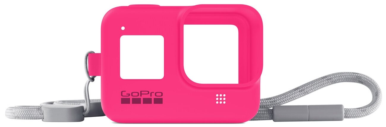 Силиконовый чехол с ремешком GoPro Sleeve + Lanyard HERO8 Neon Pink (AJSST-007)