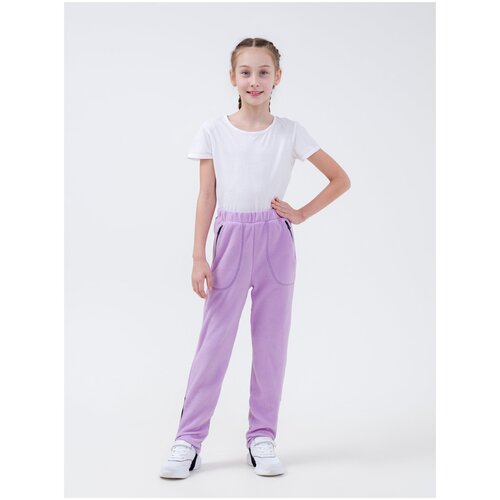 Флисовые брюки детские, штаны для мальчика и девочкиФ22145 сирень (134)