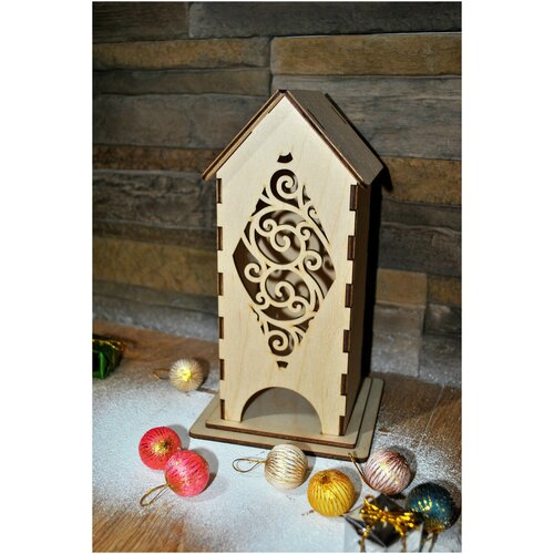 Чайный домик с вензелями для декорирования или декупажа (разобранный) 23х9,5 см.