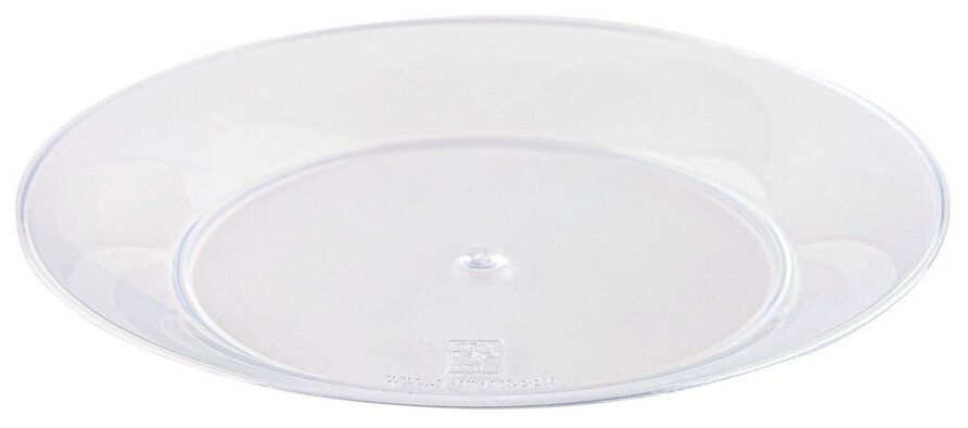 Тарелка мелкая фуршетная d 170мм PS прозрачная KPN 6 шт/уп - фотография № 1