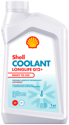 Антифриз Shell Coolant Longlife, G12+, красный, -40°C, 1кг, арт. 550062667