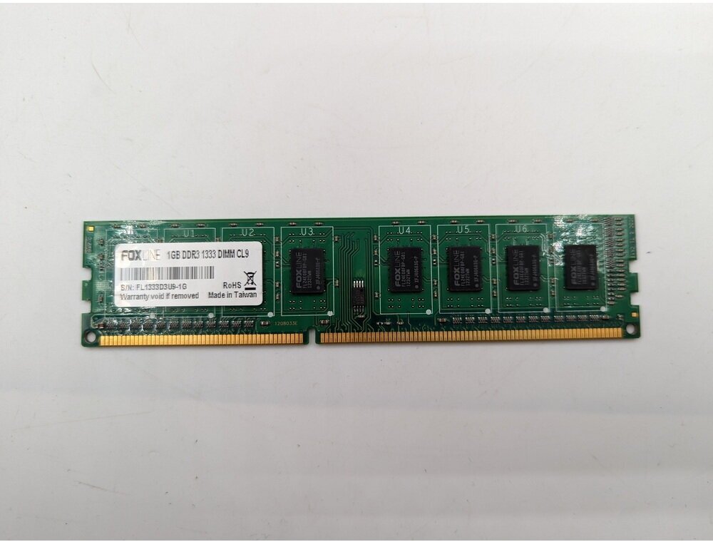 Оперативная память Foxline 1 ГБ DDR3 1333 МГц DIMM CL9 FL1333D3U9-1G