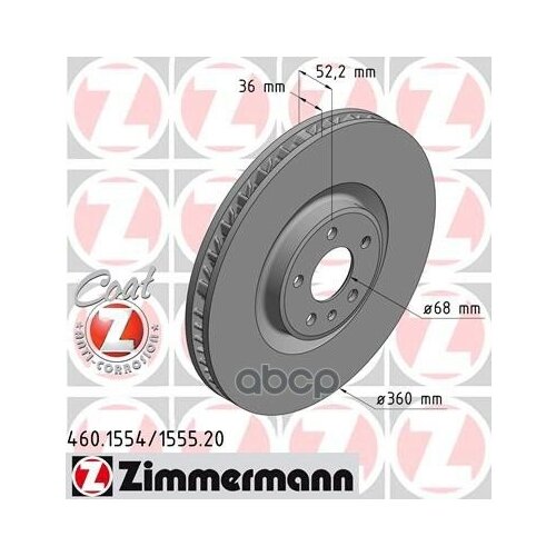 zimmermann 460155420 диск тормозной передний левый macan 2.0
