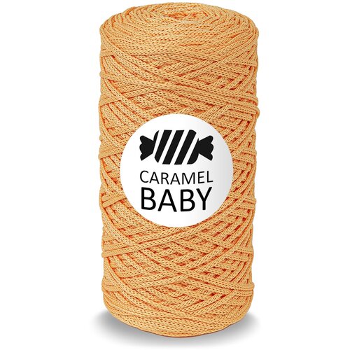 Шнур полиэфирный Caramel Baby 2мм, Цвет: Морковь, 200м/150г, шнур для вязания карамель бэби