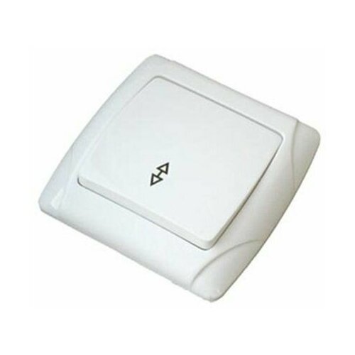 Онега Выключатель одноклавишный С/П 10А проходной белый