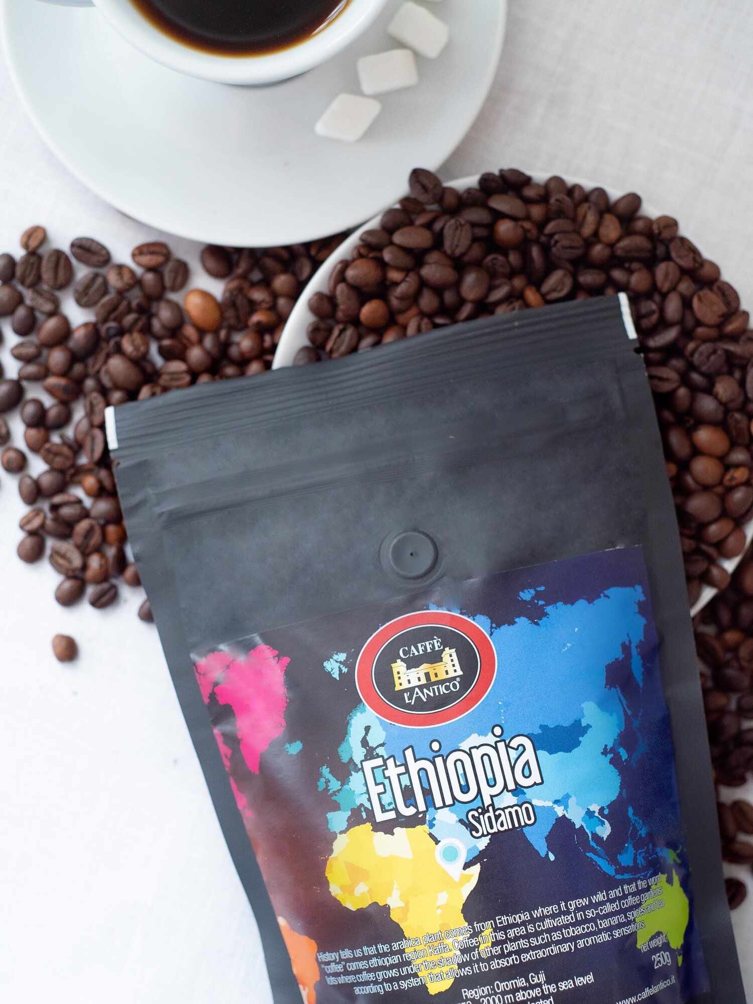 Кофе в зернах 100% Арабика с происхождением 250 гр. Ethiopia Sidamo - фотография № 2