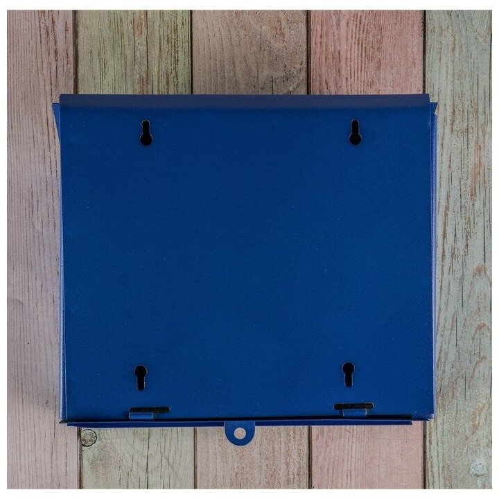 Ящик почтовый без замка (с петлёй), горизонтальный «Письмо», синий - фотография № 11