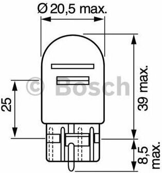 Лампа накаливания сигнальная W21/5W W3x16q ECO 12V 21/5W Картон 10 шт (цена за штуку) 1987302, BOSCH 1987302823