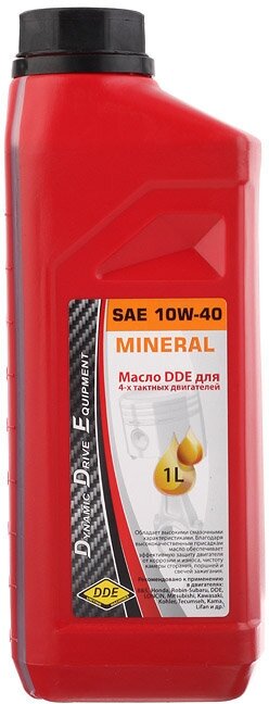 Масло для 4-тактных двигателей DDE минеральное 1 л (M-SAE10W-40)