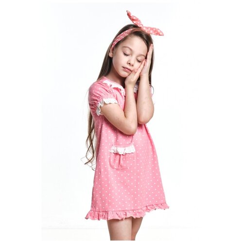 Платье(сорочка) для девочек Mini Maxi, модель 4271, цвет розовый, размер 98