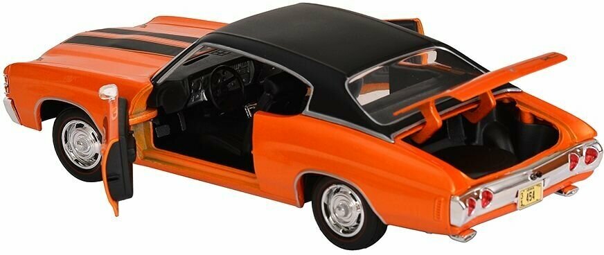 Maisto Машинка Chevrolet Chevelle Sport Coupe 1971, 1:18 оранжевая - фото №11