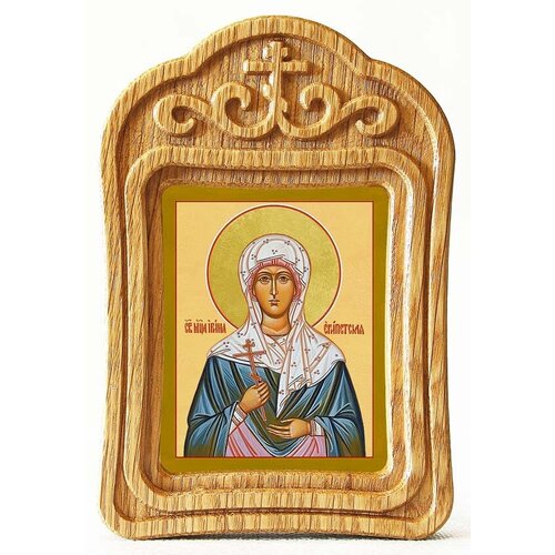 Мученица Ирина Египетская, икона в резной деревянной рамке