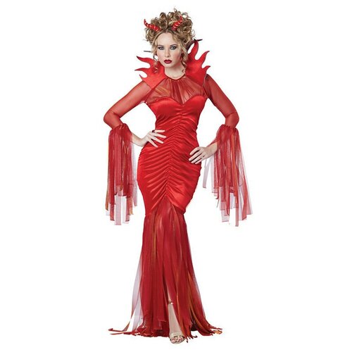 фото Костюм королева ада взрослый california costumes s (42-44) (платье, рога)