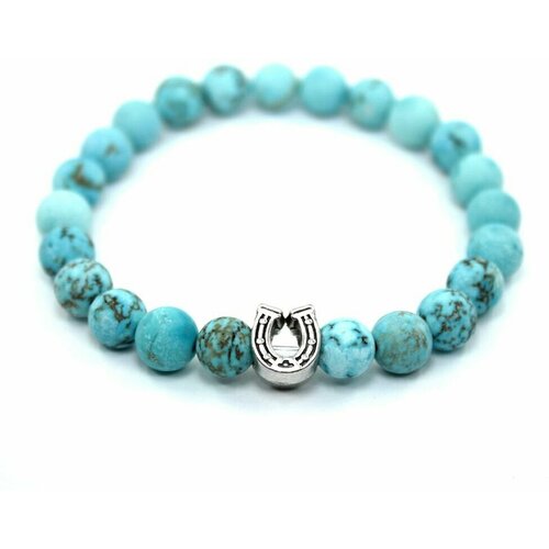 фото Handinsilver ( посеребриручку ) браслет из матовой бирюзы 8мм с подковой