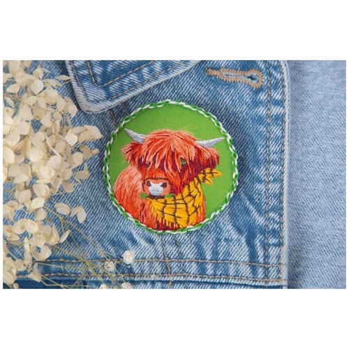 фото Набор для вышивания гладью panna живая картина, брошь, корова белла (jk-2193)