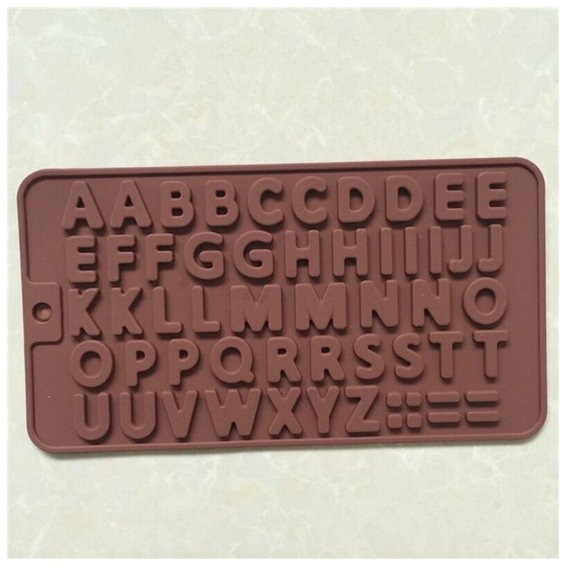 Форма для льда шоколада и кондитерских украшений "Английский алфавит" 26 ячеек 21 х 115 см силикон цвет шоколадный