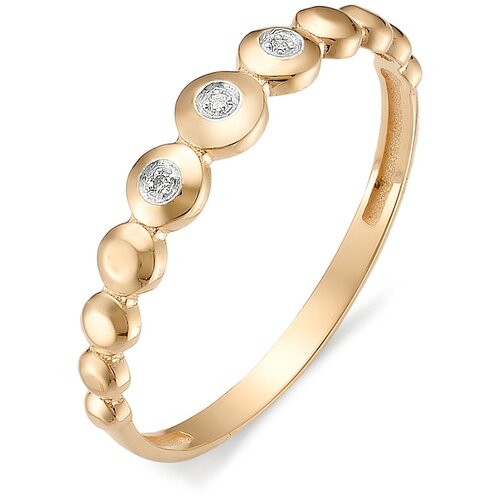 фото Алькор кольцо с бриллиантами из красного золота 12300-100, размер 16.5