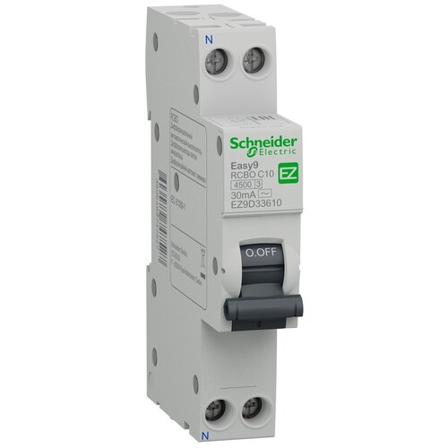 Дифференциальный автомат Schneider Electric Easy9 18 мм 2П 30 мА C 4.5 кА AC электромеханический 10 А 30 мА