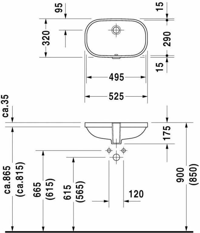 Раковина для ванной Duravit D-CODE 49x29см 0338490000