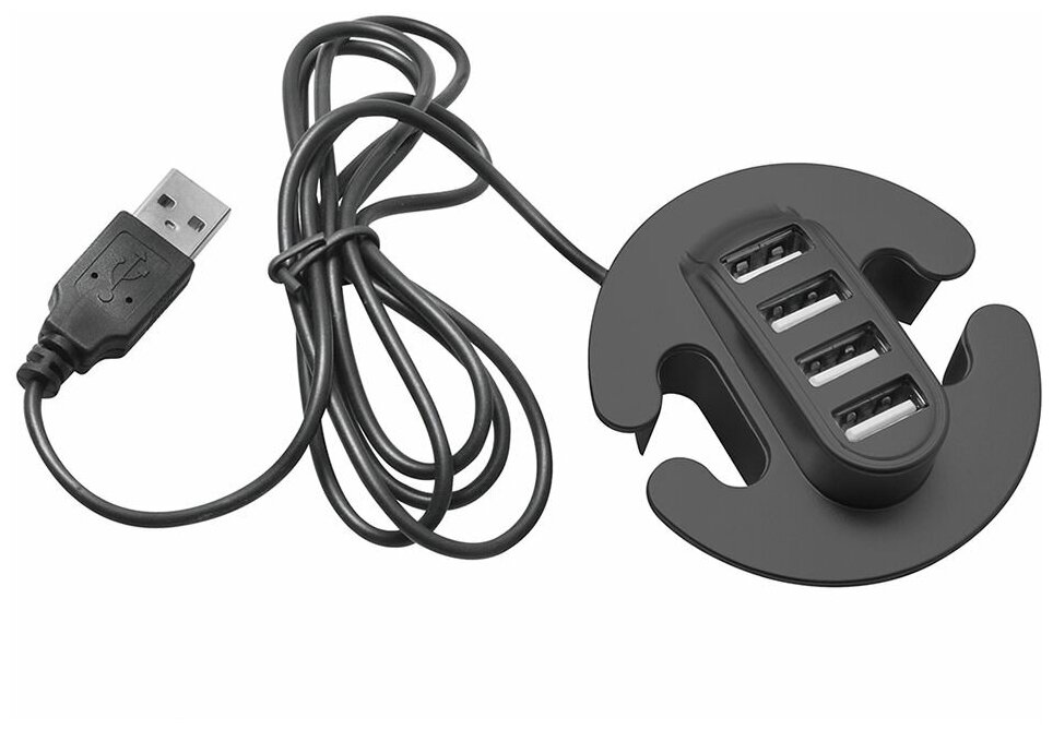Разветвитель для USB на 4 порта черный