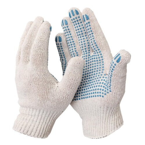 Перчатки защитные трикотажн с ПВХ Точка 4нити40-42гр 10кл 300пар/уп(белые) 6 пар длинные белые хлопковые безворсовые инспекционные перчатки для обработки ювелирных изделий защитные мягкие перчатки для рук