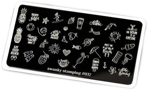 Swanky Stamping пластина 037 12 х 6 см серебристый