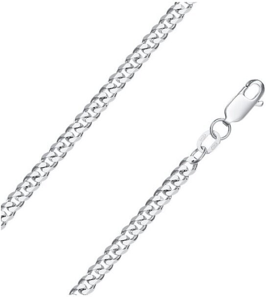 Браслет-цепочка Krastsvetmet Браслет из серебра НБ22-002-3 диаметром проволоки 0,9, серебро, 925 проба, родирование