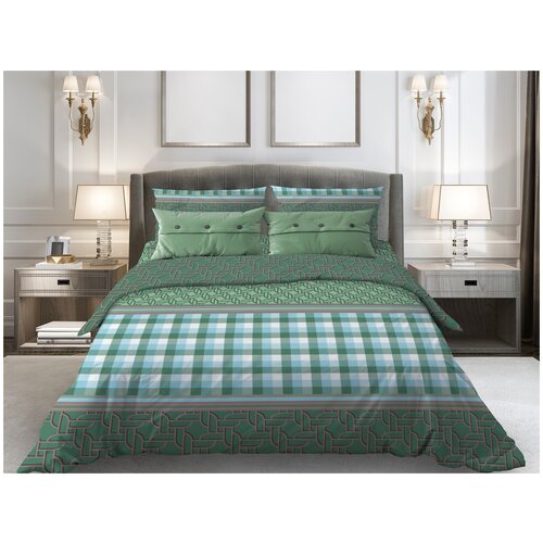 фото Комплект постельного белья евро galtex комфорт оксфорд зеленый галтекс