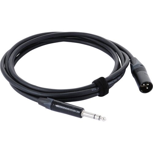 Cordial CPM 2,5 MV инструментальнй кабель XLR male/джек стерео 6,3 мм male, разъемы Neutrik, 2,5 м, черный cordial cfm 6 fv инструментальный кабель xlr female джек стерео 6 3мм 6 0м