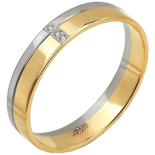 фото Алькор кольцо с бриллиантами из красного золота 1388-100, размер 18