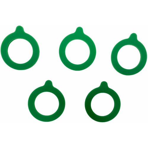 Силиконовая прокладка уплотнитель для банки, зеленая, 5 шт.