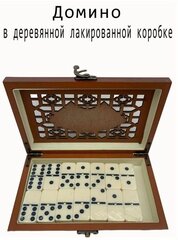 Настольная игра Домино классическое в деревянном футляре. Подарочный деревянный набор Домино