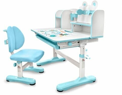 фото Комплект мебели (столик + стульчик) Mealux EVO Panda XL blue (арт. BD-29 BL)