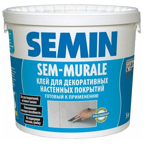 Клей универсальное SEMIN Sem-Murale 5 л 5 кг шпаклёвка базовая semin sem bs 8 кг