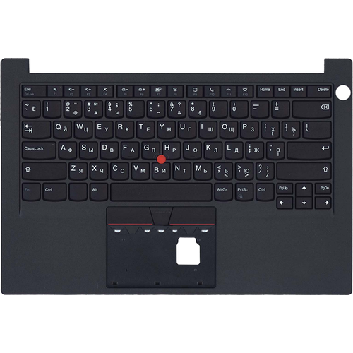 Клавиатура (топ-панель) для ноутбука Lenovo Thinkpad E14 gen 2 v.3 черная с черным топкейсом