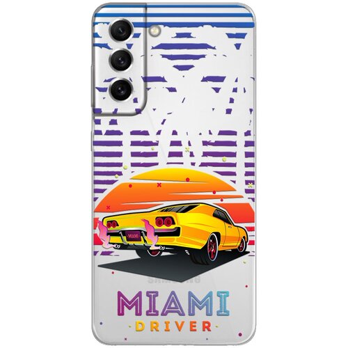 Силиконовый чехол Mcover для Samsung Galaxy S21 FE с рисунком Майами драйв силиконовый чехол mcover для samsung galaxy s20 с рисунком майами драйв