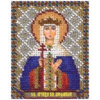 PANNA Набор для вышивания бисером Икона Святой мученицы княгини Людмилы 8.5 х 11 см (CM-1365)