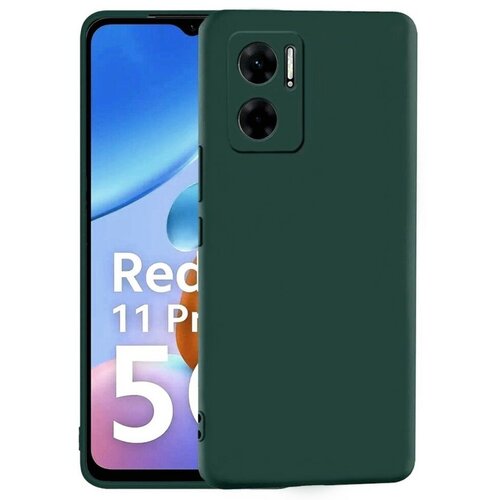 накладка силиконовая silicone cover для xiaomi redmi note 11 pro xiaomi redmi note 11 pro 5g xiaomi redmi note 12 pro 4g синяя Накладка силиконовая Silicone Cover для Xiaomi Redmi 10 5G / Xiaomi Redmi 11 Prime 5G / Xiaomi Note 11E 5G зелёная